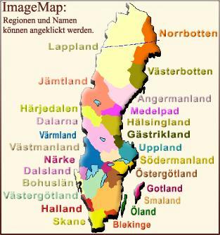 ImageMap Regionen Schweden - � Sandra+Bernd